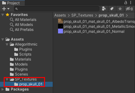 Figure 18: The new Substance Painter folder in Unity