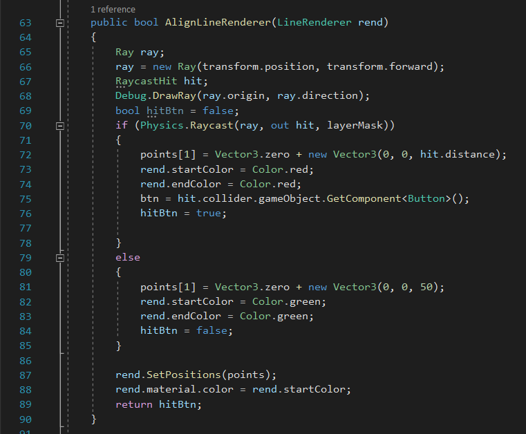 Figure 25: Finished AlignLineRenderer() method