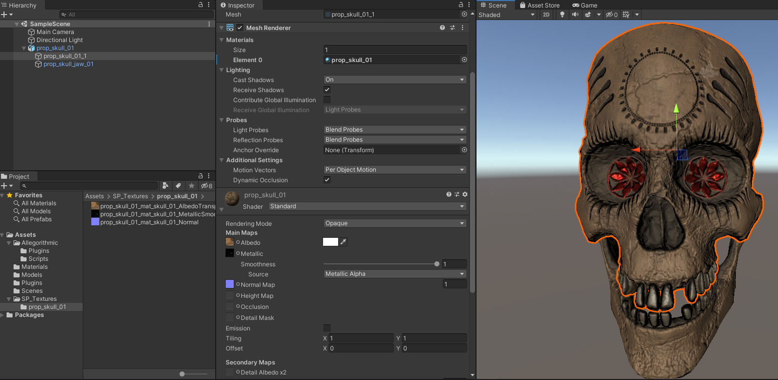 Figure 19: Setting the Textures in Unity