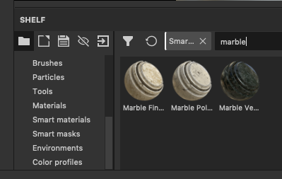 Figure 12: Smart Materials in the Shelf window