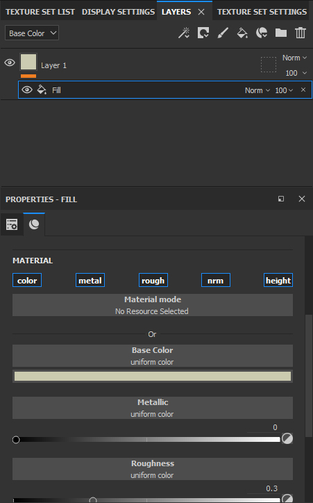Figure 08: The Properties panel showing the settings for the fill
