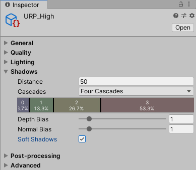 Figure 10: The Shadows settings