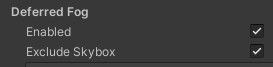 Alt text: Deferred Fog options in the Post-process Layer.