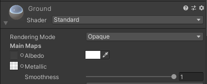 Alt text: A Standard Material using a Metallic map, with Smoothness set to 1