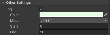 Alt text: Fog properties in Lighting Settings.
