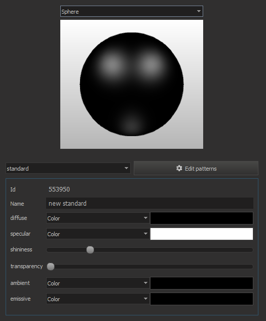 Figure 05: New material created by choosing the standard material pattern