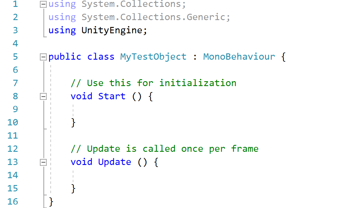 Figure 03: The script as it appears when Visual Studio is first opened
