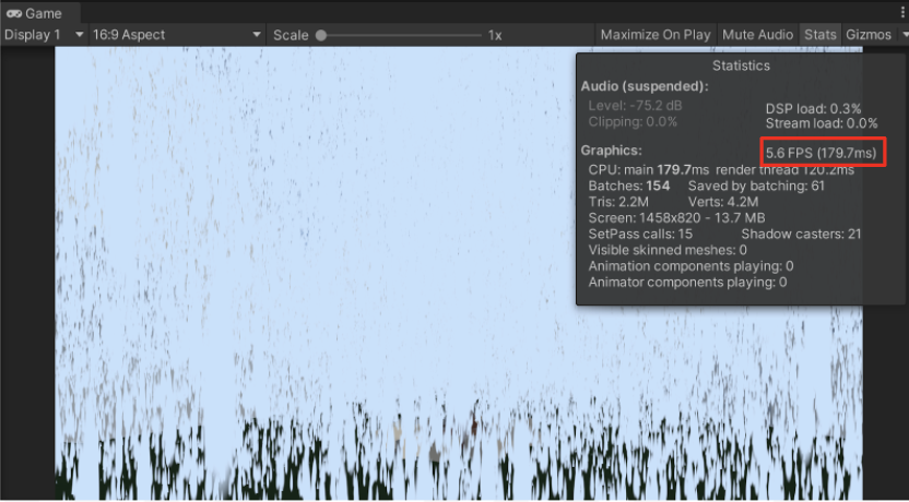 Particle System with one million particles, running at 5.6 frames per second