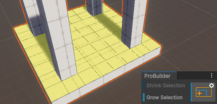 Grow Selection tool selects by expanding adjacent faces