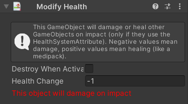 The ModifyHealthAttribute Inspector