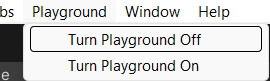 Turn Playground Off from the top menu bar