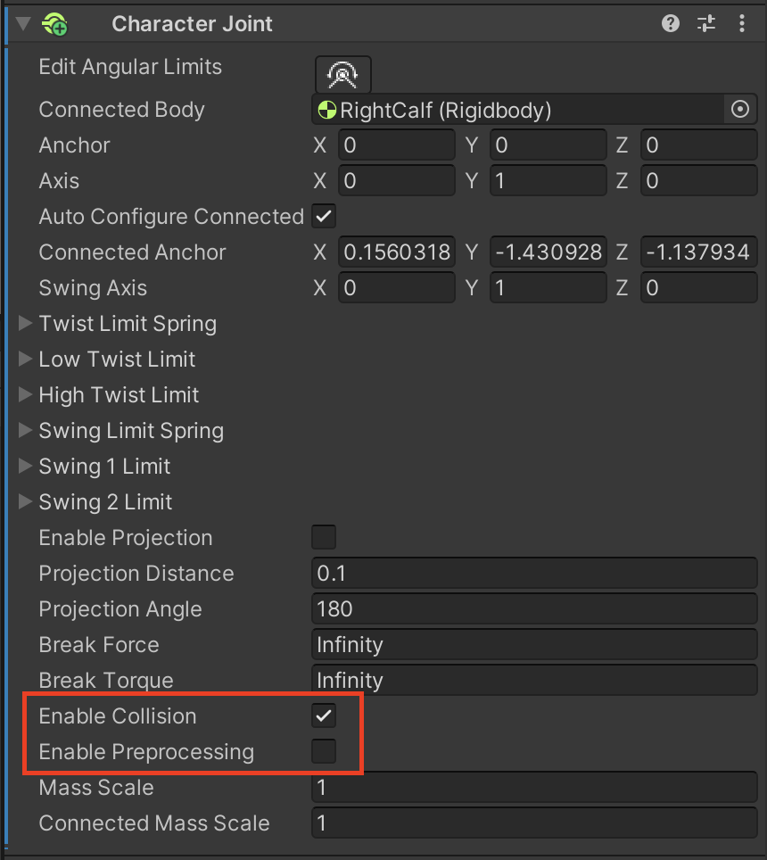 Figure 15: Disabling Preprocessing for more natural (and computationally complex) ragdoll simulations.