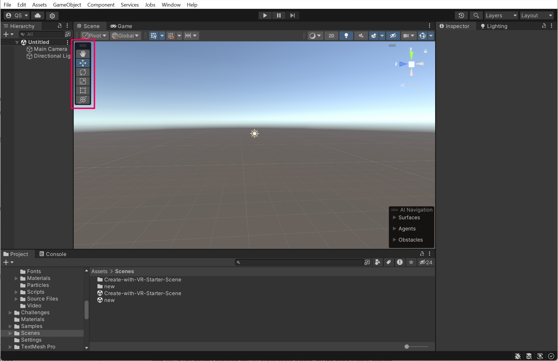 New position of scene manipulation tools