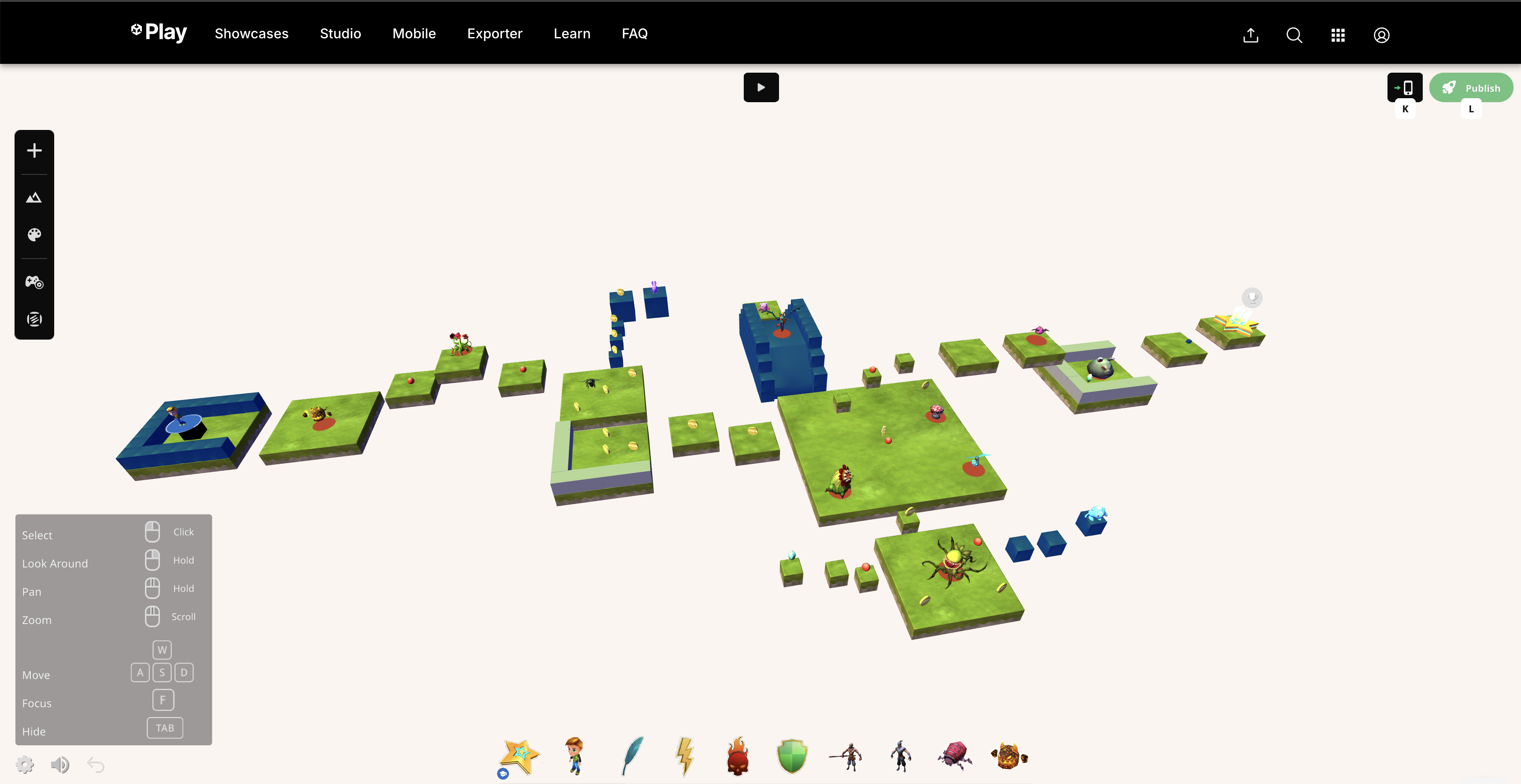 Once you pick a pre-made Template, you can jump right in and play/build!