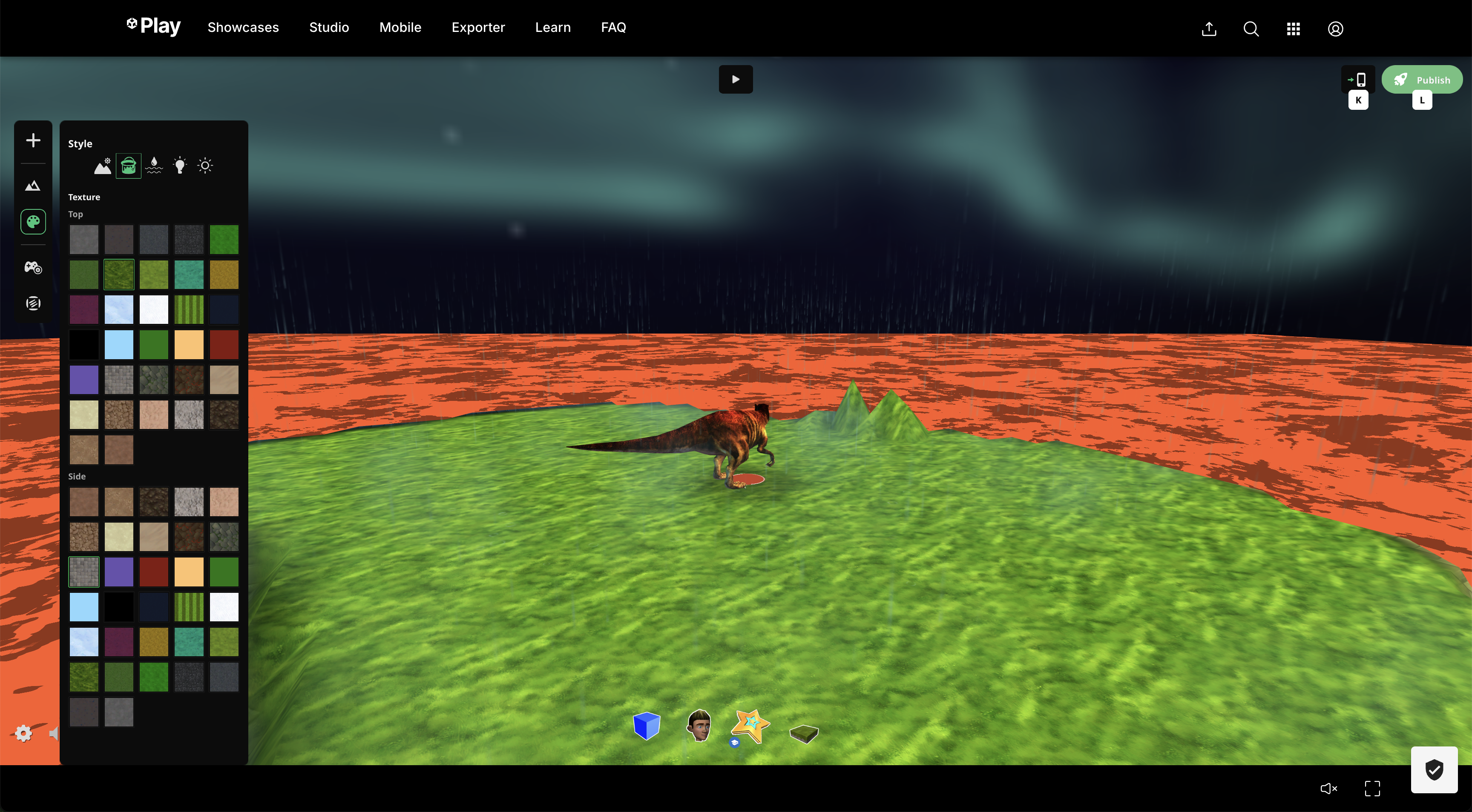 It seems as if our dinosaur has found safety from the lava but left its raincoat at home...