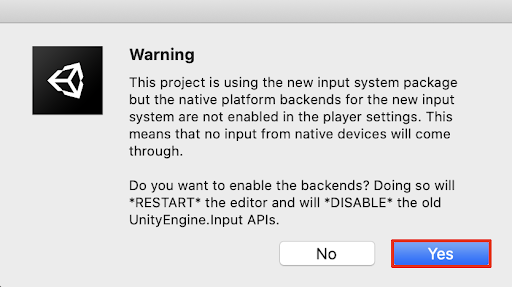 The pop-up warning window